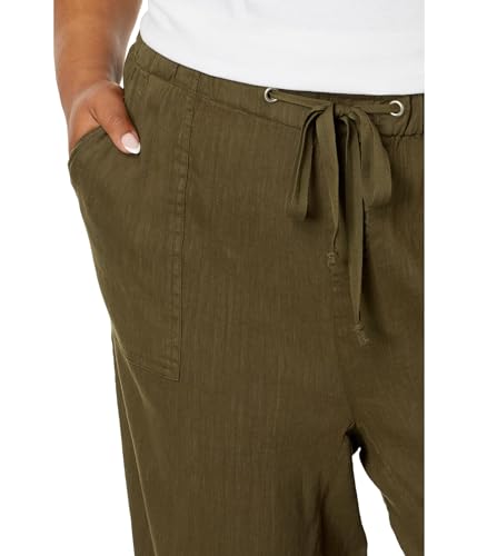 KUT from the Kloth Women's Plus Size Rosalie-Drawstring Pants with Porkchop Pockets in Dark Olive3