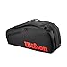 WILSON Clash V3 Super Tour Tennis Racket Bag - Black/Infrared, Holds up to 6 Rackets