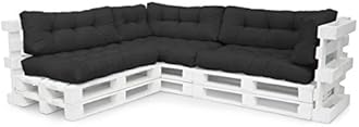 Spatium pallet cushions, Cushions for pallets, pallet pad, Euro pallet furniture (Long Back Cushion 120x40x10/20, Anthracite)