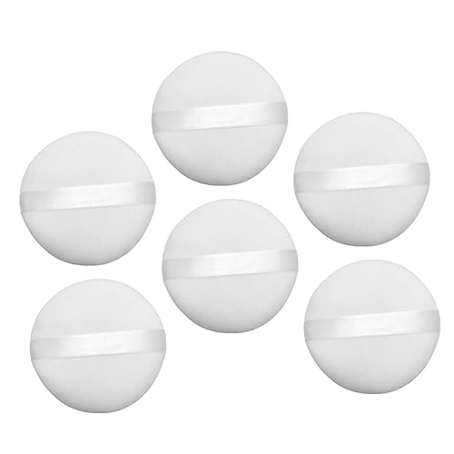 WOFASHPURET Round Makeup Sponge Applicator Set 6 Pcs Lady Compact Powder Puff Soft Blush Applicator for Foundation Concealer
