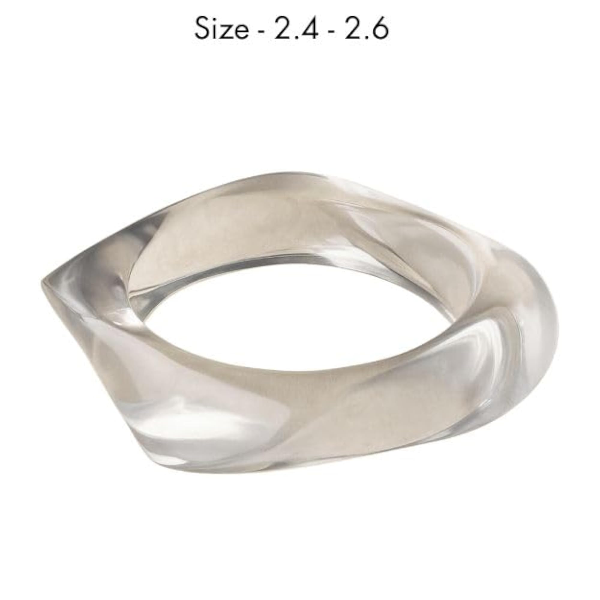 Transparent Twisted Acrylic Bangle Bracelet for Girls