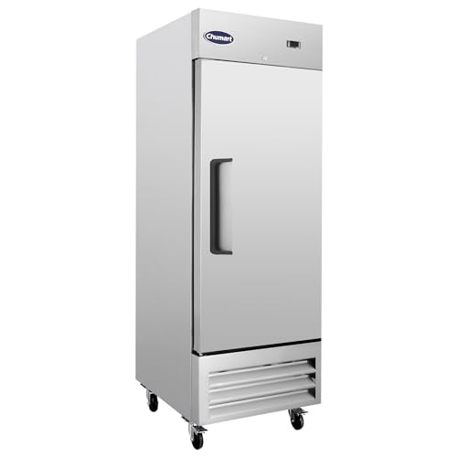 CHUMART 27' W Commercial Refrigerator Single Door 23 Cu.ft Commercial Fridge Fan cooling Stainless Steel Reach-in Refrigerator with Digital Thermostat for Restaurant, Bar, etc