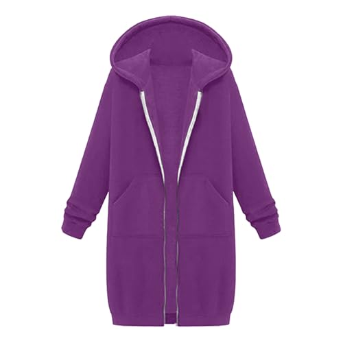 Long Hoodies For Women Zip Up Hoodie Trendy Casual Oversized Fleece Tunic Sweatshirts Fall Winter Jacket Coat3