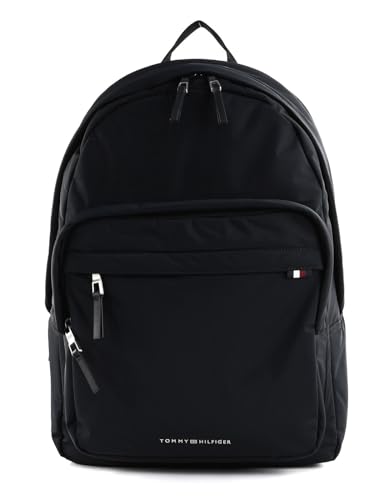 Tommy Hilfiger Herren Rucksack Signature Backpack Wasserabweisend, Schwarz (Black), Einheitsgröße