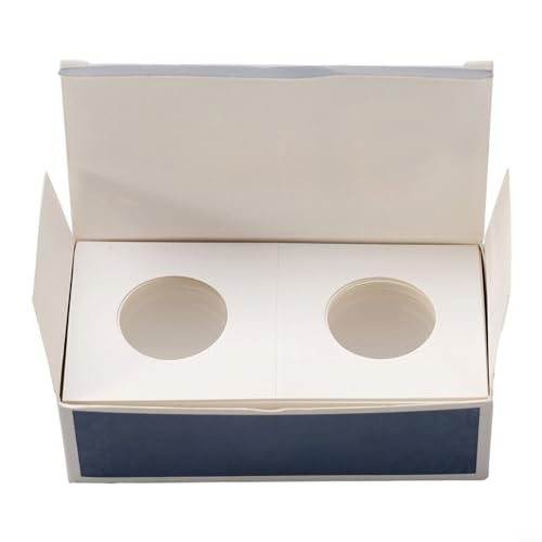 Emiif 50 soportes de cartón para monedas, 100 x 50 mm, fundas protectoras para monedas, vitrinas para suministros de colección de monedas (26,5 mm)