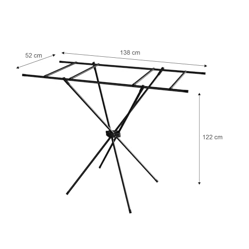 Image of ALOXE Foldable Clothes Drying Stand for Home | Portable Cloth Dryer Stand | Balcony & Indoor Outdoor Laundry Rack (Tripod Design-Black)