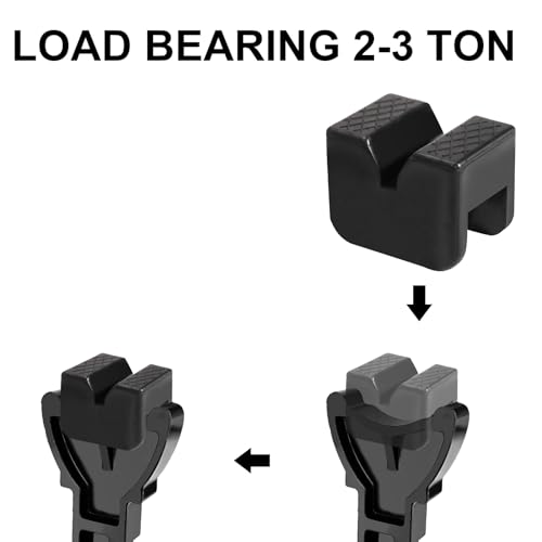 Image of Hedume 8 Pack Jack Stand Pads, Universal Rubber Jack Pad Adapter, Slotted Frame Rail Pinch welds Protector