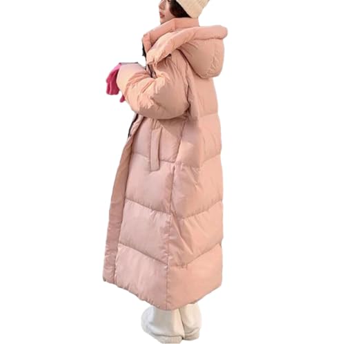 Doudoune longue à capuche chaude manteau droit vêtement hiver
