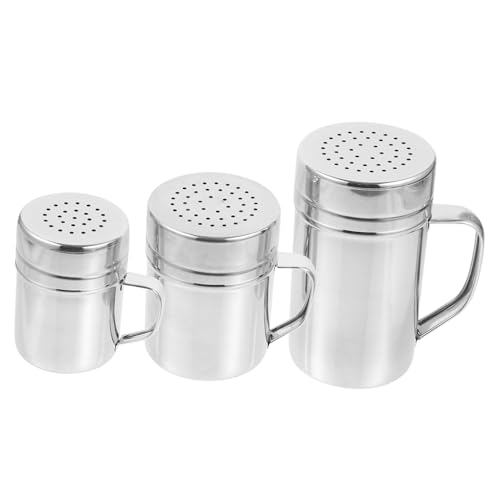 Cabilock Sturdy Stainless Steel Flour Duster Powdered Sugar Sifter Shaker Lid Handle Baking Tools for Home Commercial