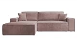 Photo Gallery selsey divano ad angolo, divano letto, con spazio di archiviazione, funzione di sonno, facile da pulire, in poliuretano espanso a forma di l, a sinistra, colore: rosa Photo Gallery selsey divano ad angolo, divano letto, con spazio di archiviazione, funzione di sonno, facile da pulire, in poliuretano espanso a forma di l, a sinistra, colore: rosa