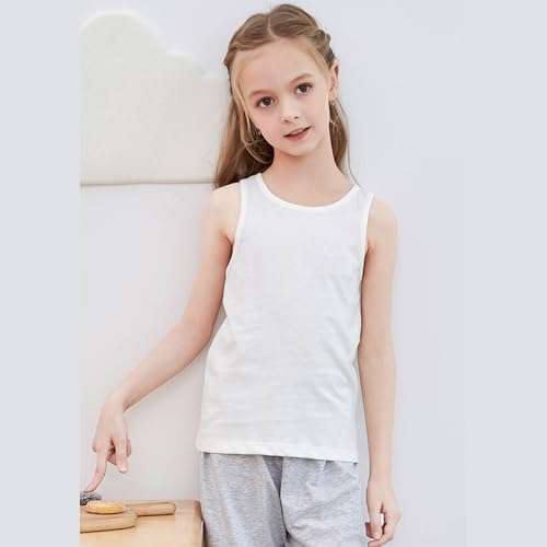 2-8 Years Little Girls Solid Colors Soft Camisole Undershirts 4 Pack Kids Comfort Breathable Tank Tops4