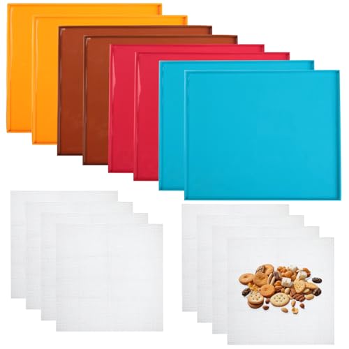 Aiofaervy Pacote com 8 tapetes desidratadores de silicone com borda 8 peças de folhas de desidratado