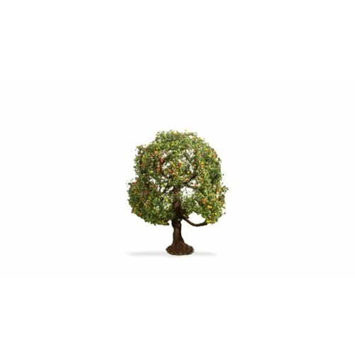 NOCH® Árbol de manzano coloreado a mano, 8 cm de alto para los anchos de vía H0, TT, N, Z, perfecto también para dioramas y paisajes maquetados