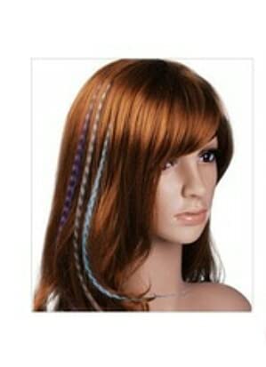 Image of Air Flow Natural Looing Realistic Black Hair Extension Long Hair Silky With Free Wig Comb (Rainbow Feather)