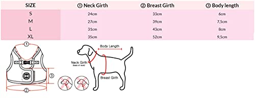 Puppia Weihnachtsgeschirr - Weiches Westengeschirr für Weihnachten -Geschirr für kleine und mittelgroße Hunde - Rot Kariert AH1470 L
