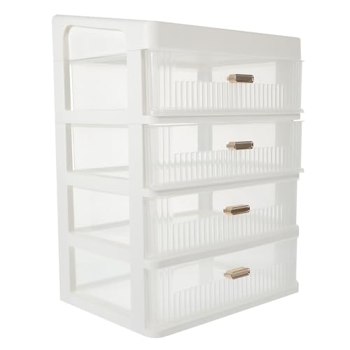 Lurrose 透明引き出し収納ボックス 多機能デスクオーガナイザー 小物整理ケース 化粧品収納に おしゃれな四層設計