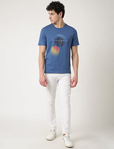 Image of Marks & Spencer Mens Printed Cotton Crew Neck Regular Fit T-Shirt