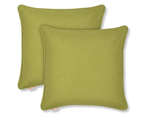 Austin Horn Classics Sunbrella Corded-Edge Indoor/Outdoor Pillow Covers, Decorative Throw Pillow Covers for Your Living Room and Bed, Sunbrella Acrylic Fabric (Set of 2, Kiwi, 20x20)
