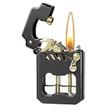 CHOICEDC Vintage Lighter, Cool Trench Lighter, Unique Mecha Metal Rocker Lighters, Novelty Refillable Kerosene Lighters with Transparent Visible Fuel Tank, Classic Gifts for Men Dad Husband, No Oil