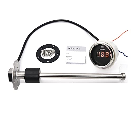 ユニバーサルオートカーボート用の燃料レベルセンサーを備えたデジタル0-190OHM水位ゲージ12V/24Vガソリンディーゼル車 ボート車トラック用(400mm sensor gauge)
