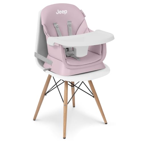 Image of Jeep Milestone 6-in-1 Convertible High Chair by Delta Children, Light Pink