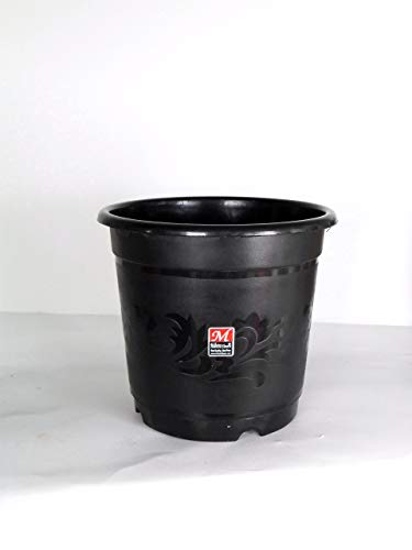 GARDENS NEED 110004 Plastic Nursery Pot Set (Black, 4-Pieces)