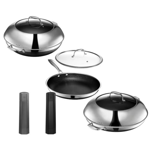 3120k4M6SQL. SL500 HexClad Hybrid Nonstick 8-Piece Cookware Set, 12