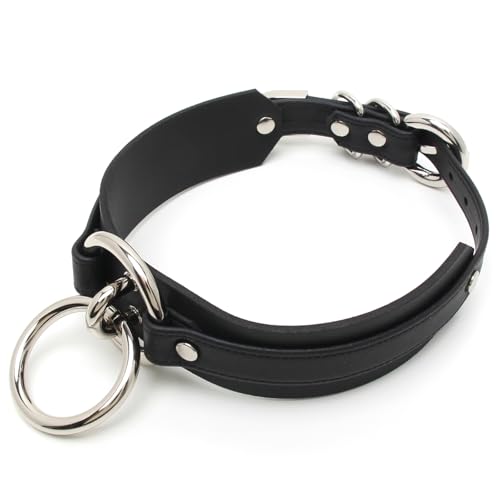 Handmade Womens O Ring Choker Faux Leather Collar Necklace3