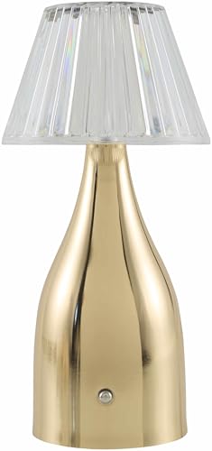 Lámpara de Mesa de Noche de Hierro Moderna Dorada 10" H miniatura 2
