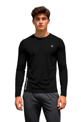 FTX Store FTX Men Solid Dri-FIT Polyester T-Shirt Black Full Sleeve - Image 2