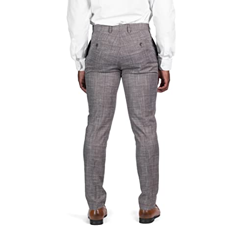 Slim Fit Slacks Plaid Tweed Men's Dress Pants SD958184