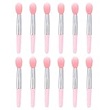 12 pezzi pennello labbra in silicone pennello per labbra bacchette lucidalabbra pennelli per sopracciglia silicone applicatore labbra viaggiare spazzola portatile gel di silice