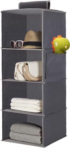 Confezione Da 2 Organizer Per Armadi Sospesi In Tessuto Con 10 Ripiani In Tessuto Grigio E Bianco Vida Xl