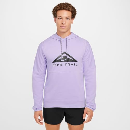 Nike Trail Magic Hour Moletom masculino de corrida Dri-Fit, Hortênsias/Hortênsias/Preto, G
