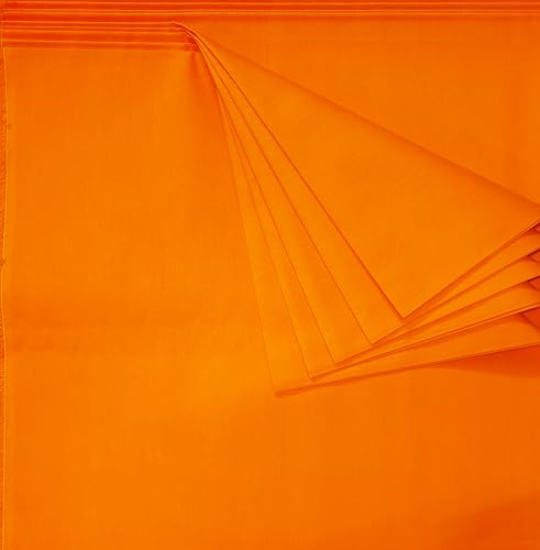 Image of 100% Cotton Unstitched Material for Women's Skirts, Saree Petticoats, Pyjamas, Patiyala Pants, Salwar, 2 Meter Poplin,89 cms Width Fabric (Orange)