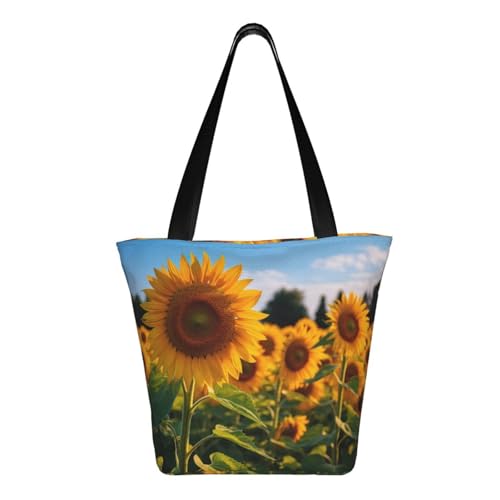 Sunflower garden Print Comfortable Shoulder Bag Summer HandbagTravel Beach Work Daily Use Versatile Carry3
