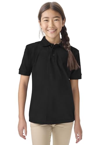 Image of Classroom School Uniforms for Boys and Girls Short Sleeve Pique Polo | Unisex Youth Shirt, Matching Ribbed Collar, Banded Sleeves, Three-button Placket, Comfortable Fit, School Uniform Essential