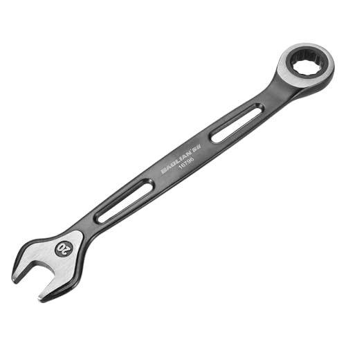 sourcing map Ratcheting Combination Wrench 20mm Metric 12 Point CR-V Electrophoresis Double Box Open-Ended Ratchet Wrenches with 72 Tooth 5° Swing Industrial Grade Spanner Tool for Repair