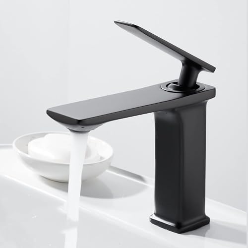 Robinet de salle de bains à trou unique noir pour changer de lavabo - 3