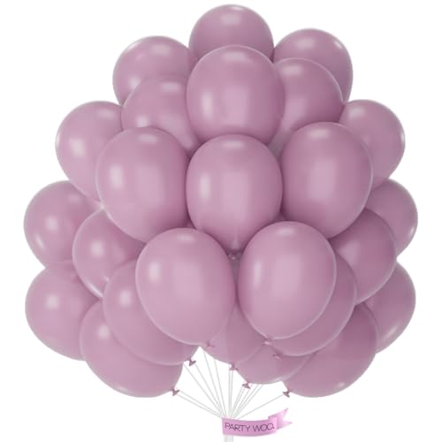 Image of PartyWoo Dusty Purple Balloons 50pcs Lavender Boho Neutral Color 12 Inch
