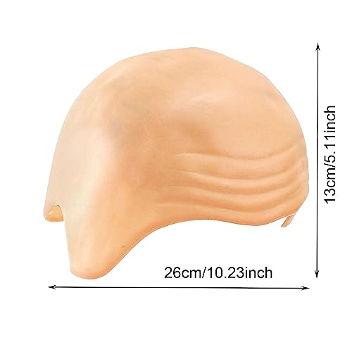 Latex Bald Cap, Thick Skin Head Skull Wig, Fancy Dress Cosplay Hat Costume Accessory for Halloween Adults