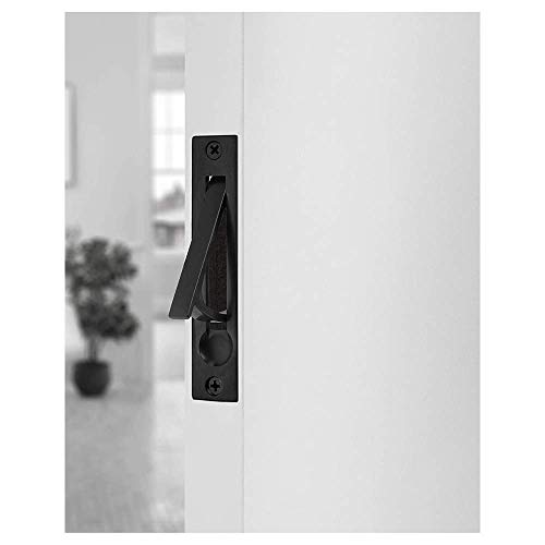 Wood Grip | 2 Pack Edge Pull Latch | Barn Door Handles | Pocket Lock | Suitable for Closet, Bathroom, Laundry, and Hallway Doors | Grip Edge (Matte Black, 2 Pack)