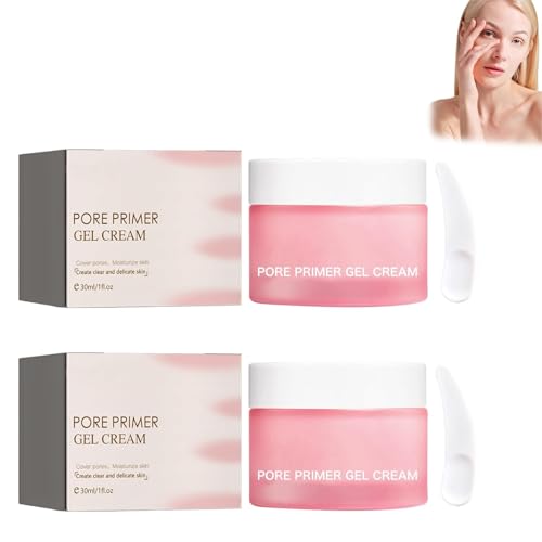 2PC Pore Primer Gel Cream,Invisible Pores Face Primer,Pore Base Gel Cream,Matte Pore Invisible Face Primer,Base Face Primer Under Foundation,Poros Invisibles y Tono Uniforme Para Todo Tipo De Pieles