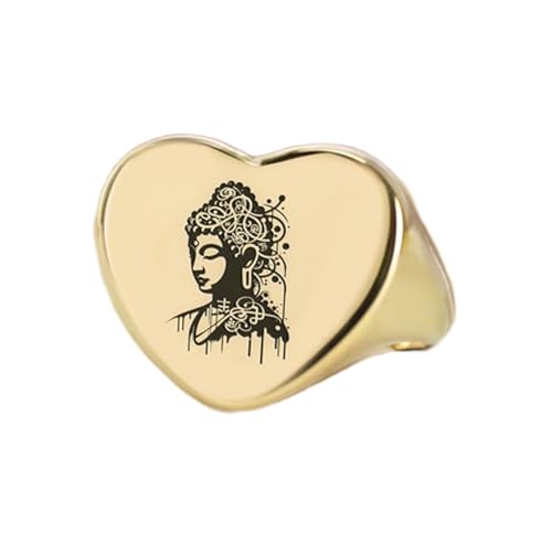 Bague Bouddha cœur en argent, le bijou cadeau vintage idéal