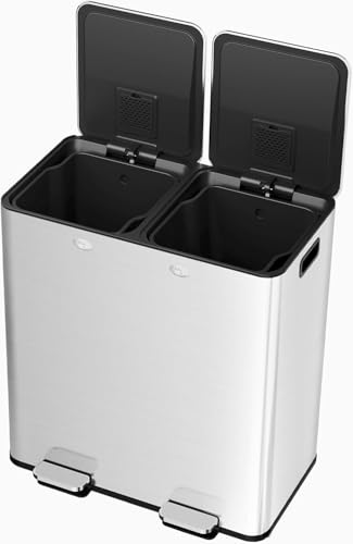 Basurero de Cocina Doble Acero Inoxidable 16 Gal