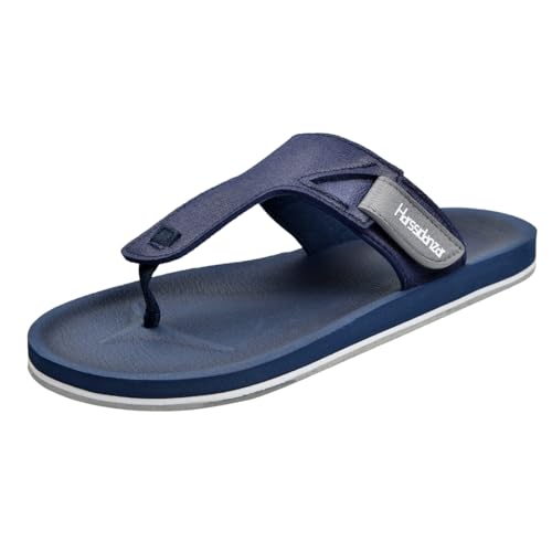 Harssidanzar Men Flip-Flops Flat Indoor Outdoor Summer Beach Thong Slip on Sandals KM235US3