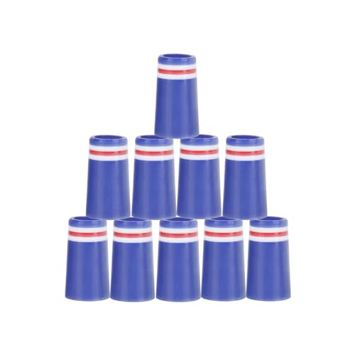 HISTAR 10pc 9.1x25x14mm Golf Iron Ferrules Compatible for 0.355 Tapered Steel ShaftDark Blue Double White Single red