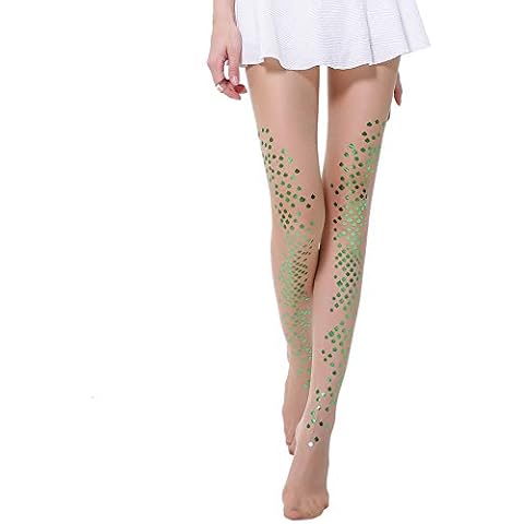 Flyrose Women's Sexy Mermaid Stockings Sparkling Slim Tights High Waisted Pantyhose - - One Size Cover