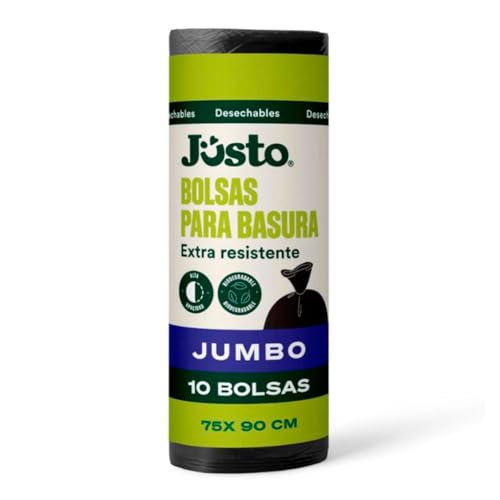 La Mejor Recopilación de Bolsas de basura Top 10. 32 Jüsto Bolsa para Basura Jumbo Extra Resistente 10 pzs