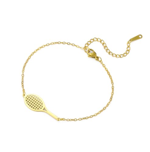 EUEAVAN Tennis Racket Bracelet Adjustable Racquet Competition Inspirational Charm Friendship Jewelry Tennis Sport Lover Fan Coaches Trendy Gifts for Women (gold) EUEAVAN Tennis Racket Bracelet Adjustable Racquet Competition Inspirational Charm Friendship Jewelry Tennis Sport Lover Fan Coaches Trendy Gifts for Women (gold)
